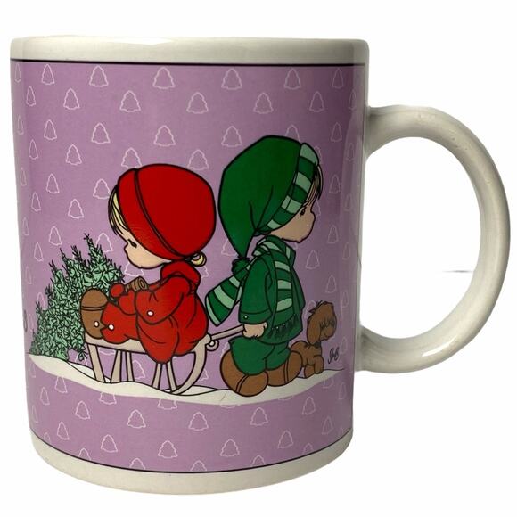 Enesco Other - Vintage Precious Moments The Wonder of Christmas Coffee Mug Purple 1996 Enesco